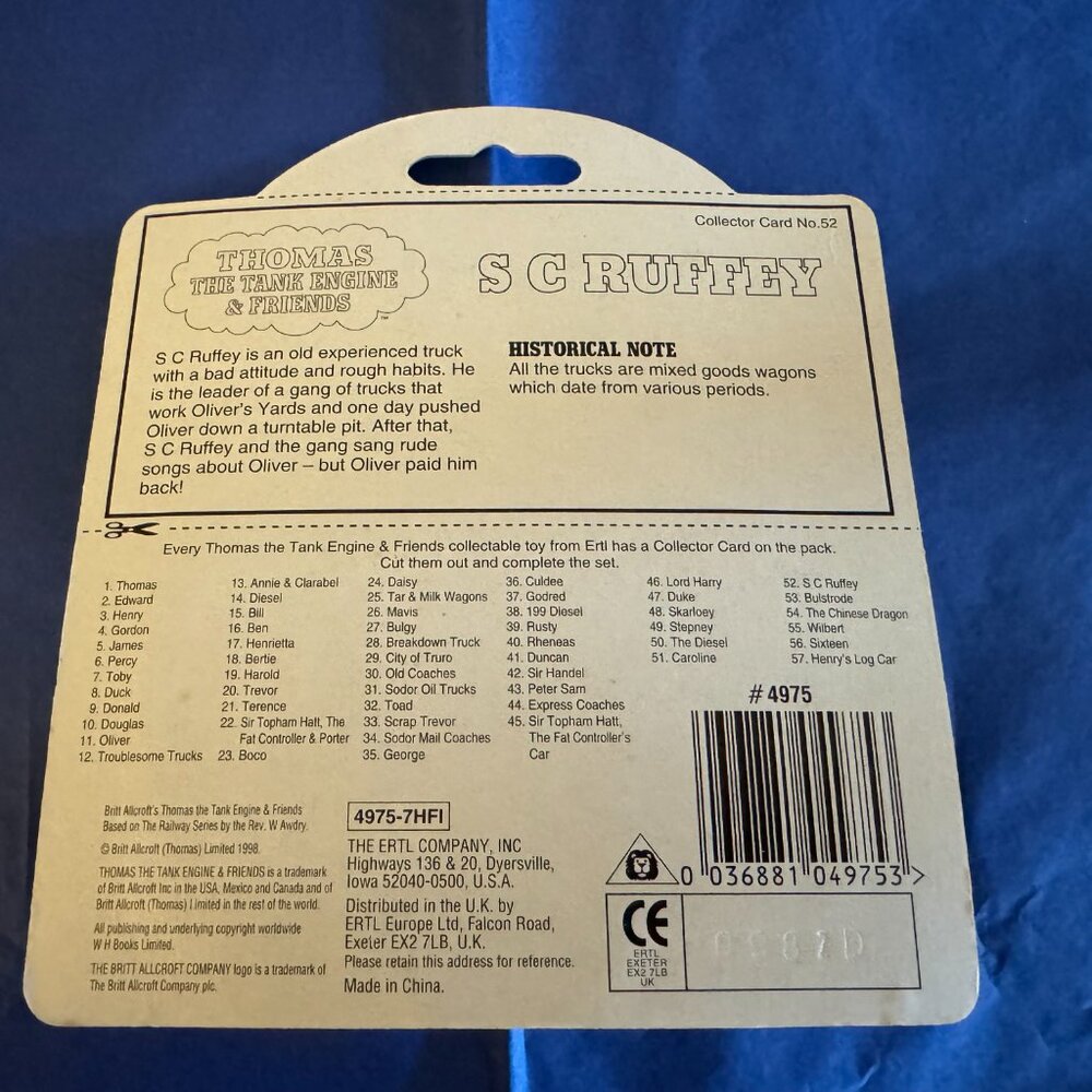 ERTL 1998 Thomas Tank Train Engine S.C. Ruffey 4975 BRAND NEW RARE - Picture 2 of 2